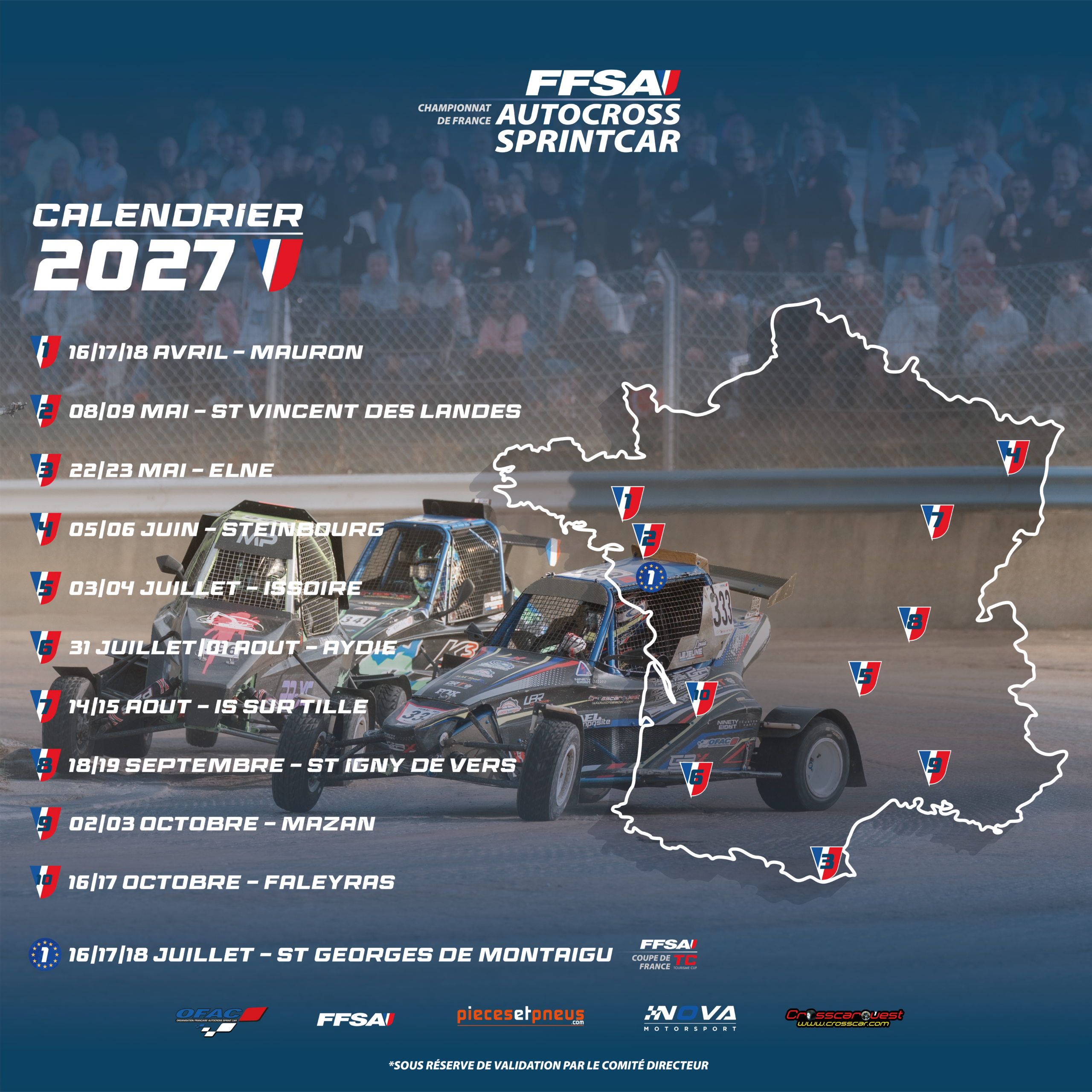 Calendrier provisoire 2027
